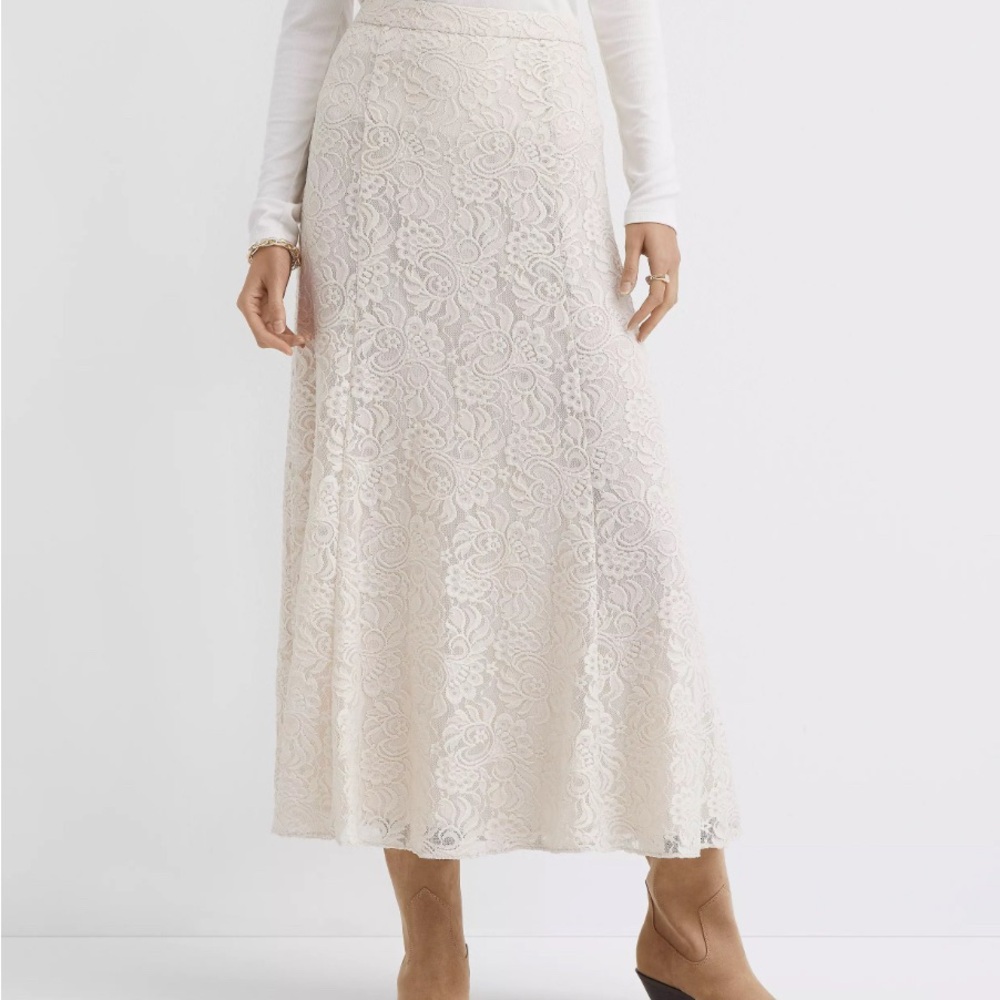LOFT Cream Lace Maxi Skirt